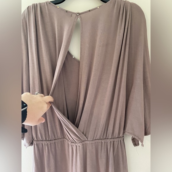 Vintage Y2K Cache Tunic Mini Dress Cold Shoulder Honey Beige Size Medium - Picture 11 of 15